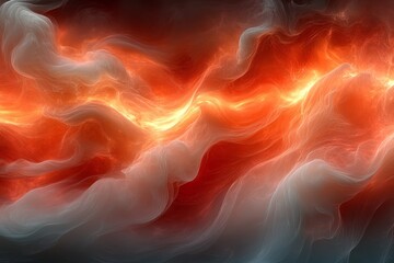 Fototapeta premium Swirling clouds in shades of red and gray create an enchanting cosmic display filled with vibrant energy and movement. Generative AI