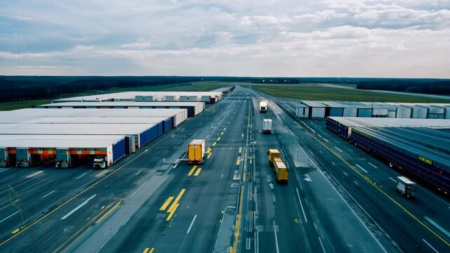 Warehouse Efficiency: Semi-Trailers in a Logistics Park
