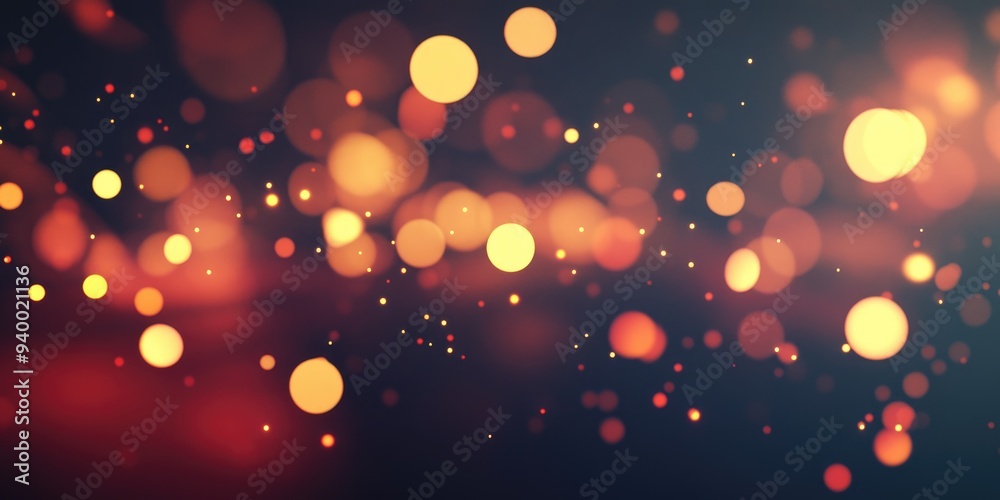Poster Abstract light bokeh background featuring defocused light dots in a 3D cartoon rendering