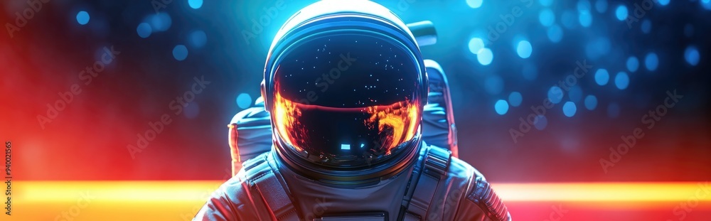Poster Astronaut in 3D cartoon rendering clipping path included
