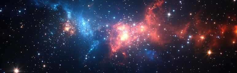 Fototapeta premium Stars of a planet and galaxy in a free space depicted in 3D cartoon style