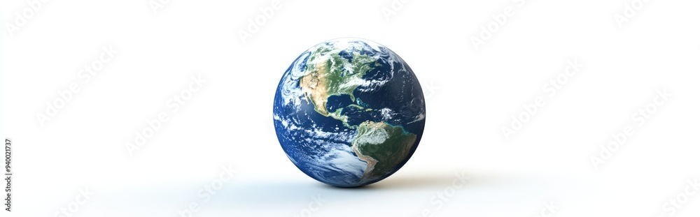Poster Glow of Earth in a 3D cartoon rendering on a white background