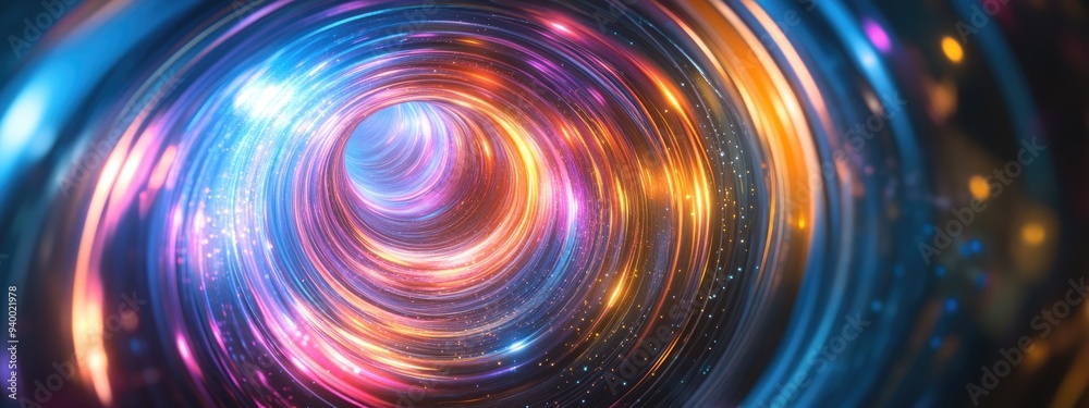 Leinwandbilder abstract ring background featuring luminous swirling elements in a 3d cartoon rendering glowing spir
