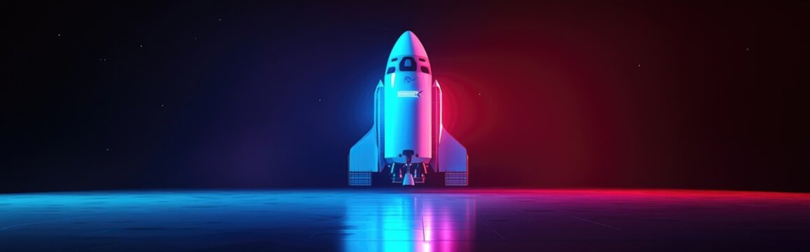 3D cartoon rendering featuring the SpaceX Falcon 9 Axiom Mission 3 an all private astronaut mission to the International Space Station