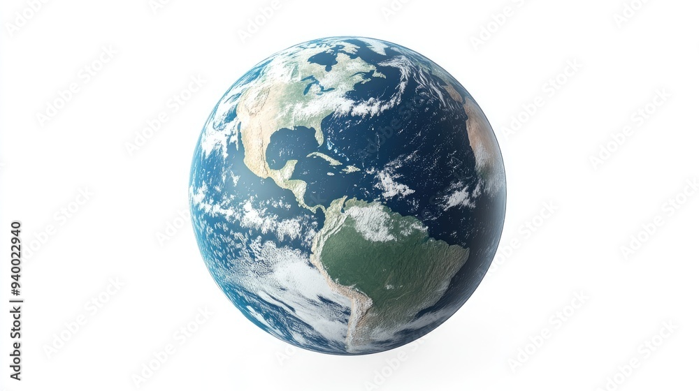 Poster isolated astronomic symbol of earth in 3d cartoon rendering