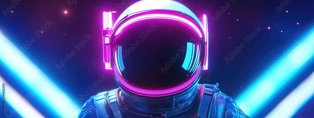 Poster 3d rendering of a cartoon astronaut