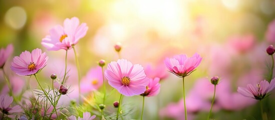 Cosmos flowers create a picturesque background in a garden ideal for photography enthusiasts looking to capture memorable images in a vast field of blooming cosmos