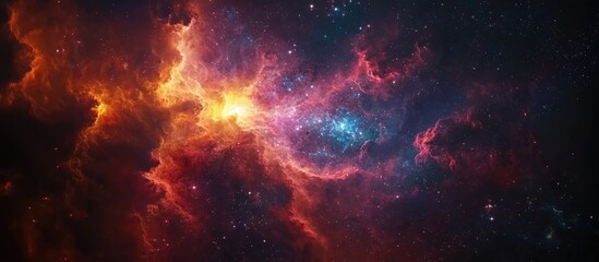 Colorful space galaxy cloud nebula in a 3D cartoon rendering Stary night cosmos and supernova background wallpaper highlighting universe science and astronomy