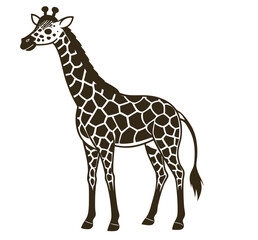 Naklejka premium This Elegant Giraffe Silhouette Vector Clipart Captures the Majestic Beauty of Wildlife, Making It Perfect for Nature-Themed Designs, African Safari Illustrations, Decorative Art, and Ornamental Graph