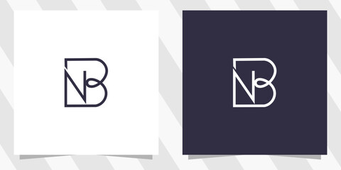 letter bn nb logo design vector