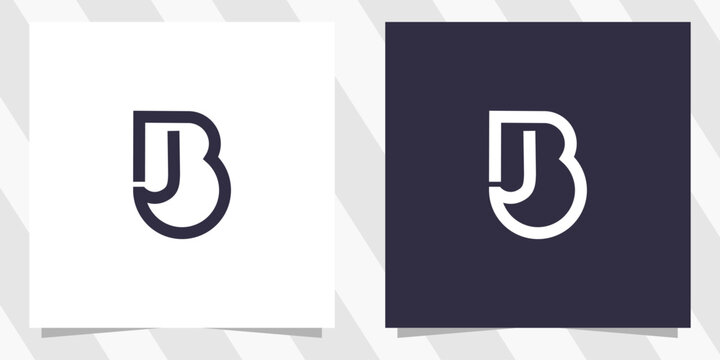 letter jb bj logo design vector