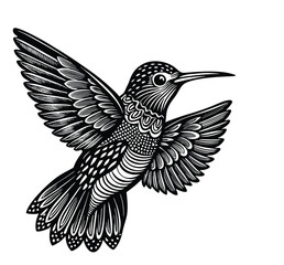 Obraz premium This Graceful Hummingbird Silhouette Vector Clipart Perfectly Captures the Delicate Beauty of This Iconic Bird, Making It Ideal for Nature-Themed Designs, Wildlife Illustrations, Ornamental Art