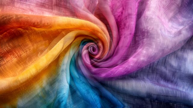 Colorful tie dye fabric swirl background with swirly pattern