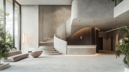 3D rendering of contemporary architectural design