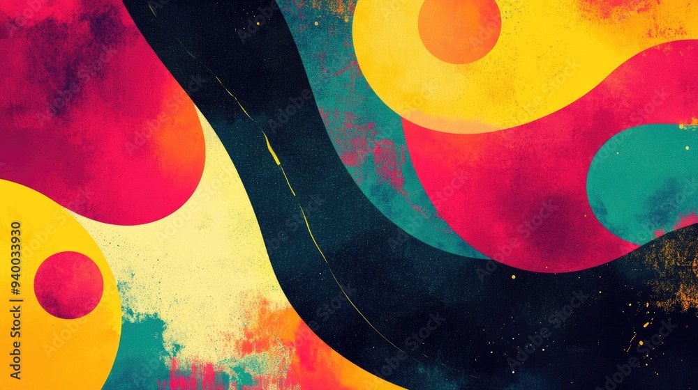 Poster abstract background design featuring colorful shapes and textures suitable for various creative proj