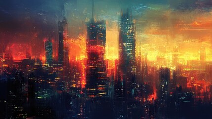 Naklejka premium abstract city skyline