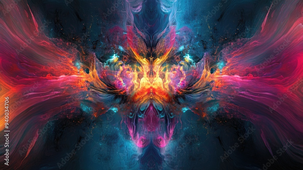 Poster abstract digital background created using computer generated imagery