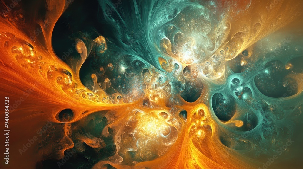 Poster abstract digital background created using computer generated imagery