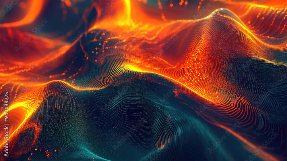 Poster abstract digital background generated by computer graphics