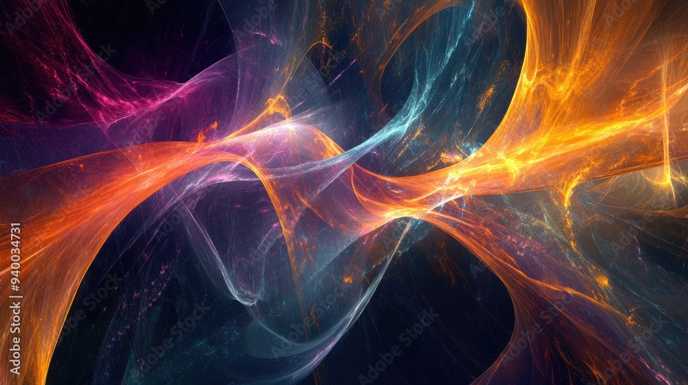 Poster abstract digital background generated by computer graphics