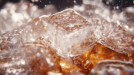 Immaculately formed ice cube with a stunningly clear look, enhancing the presentation of any cocktail photo