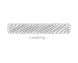 Loading bar status icon. Vector illustration. Vector loaded icons. Download progress. Donload or Upload. Hand-drawn sketch-scribble.