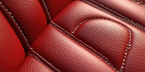 3D rendering of detailed stitching on car leather pleats