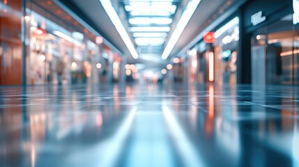 3D rendering of an abstract blurred shopping and exhibition mall for background use