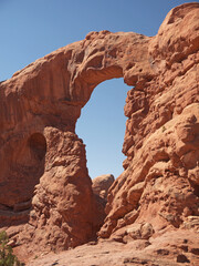 Famous Turret Arch and surrounding red rock desert landscape, Arches National Park, Utah © Eugene