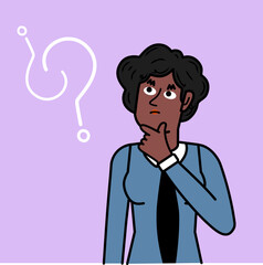 Executive black women thinking.eps