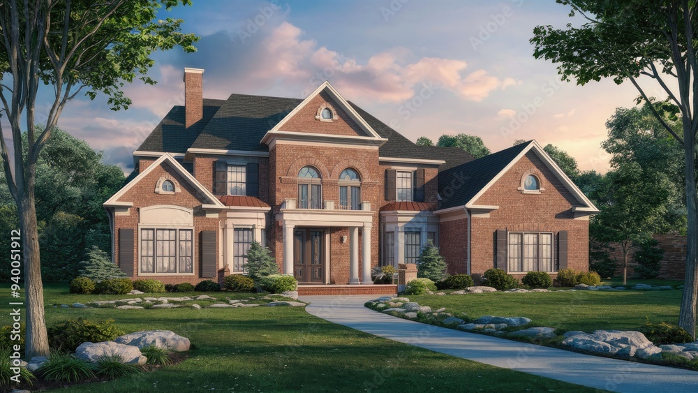 Poster 3d architectural rendering and sketch project