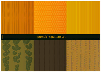 シームレスなカボチャのパターンセット