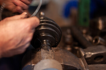 Vintage Mechanical Workshop with Visible Tools and Parts in Disarray