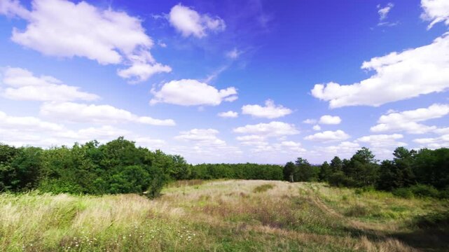 landscape with blue sky and clouds