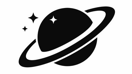 Saturn icon, Saturn with sparkle silhouette, cosmos and planet, Saturn silhouette vector   © Trendy CraftSVG 