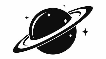Saturn icon, Saturn with sparkle silhouette, cosmos and planet, Saturn silhouette vector   © Trendy CraftSVG 