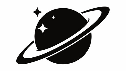 Saturn icon, Saturn with sparkle silhouette, cosmos and planet, Saturn silhouette vector   © Trendy CraftSVG 