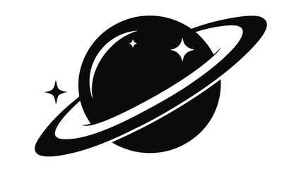 Saturn icon, Saturn with sparkle silhouette, cosmos and planet, Saturn silhouette vector   © Trendy CraftSVG 