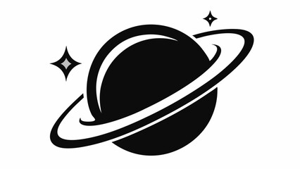 Planet Saturn with planetary ring vector, cosmos and planet silhouette © Trendy CraftSVG 