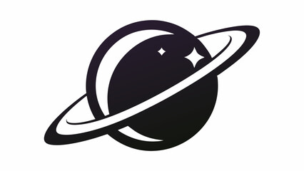 Planet Saturn with planetary ring vector, cosmos and planet silhouette © Trendy CraftSVG 