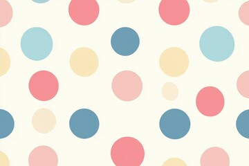 A colorful pattern of polka dots on a white background