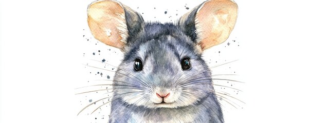 Watercolor illustration of a colored chinchilla This adorable creature makes a delightful design for children s apparel