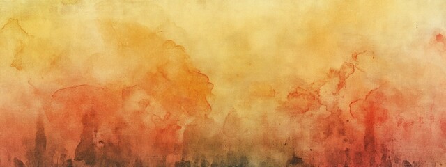 Obraz premium Watercolor illustration featuring a textured ink painting with vibrant backgrounds Ochre grunge art on paper with square colors Sepia tie dye effect and strokes of color showcasing fabric dye patt