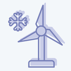 Icon Wind. related to Winter symbol. two tone style. simple illustration