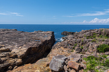 和歌山 南紀白浜の三段壁の風景 日本