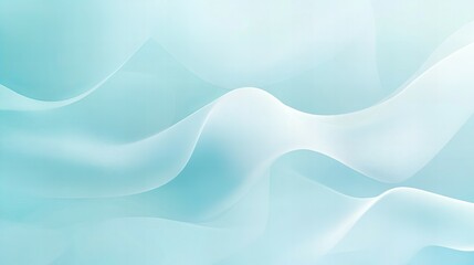 A pastel light blue background with flowing waves and soft highlights. The elegant, minimalist design evokes serenity and freshness.