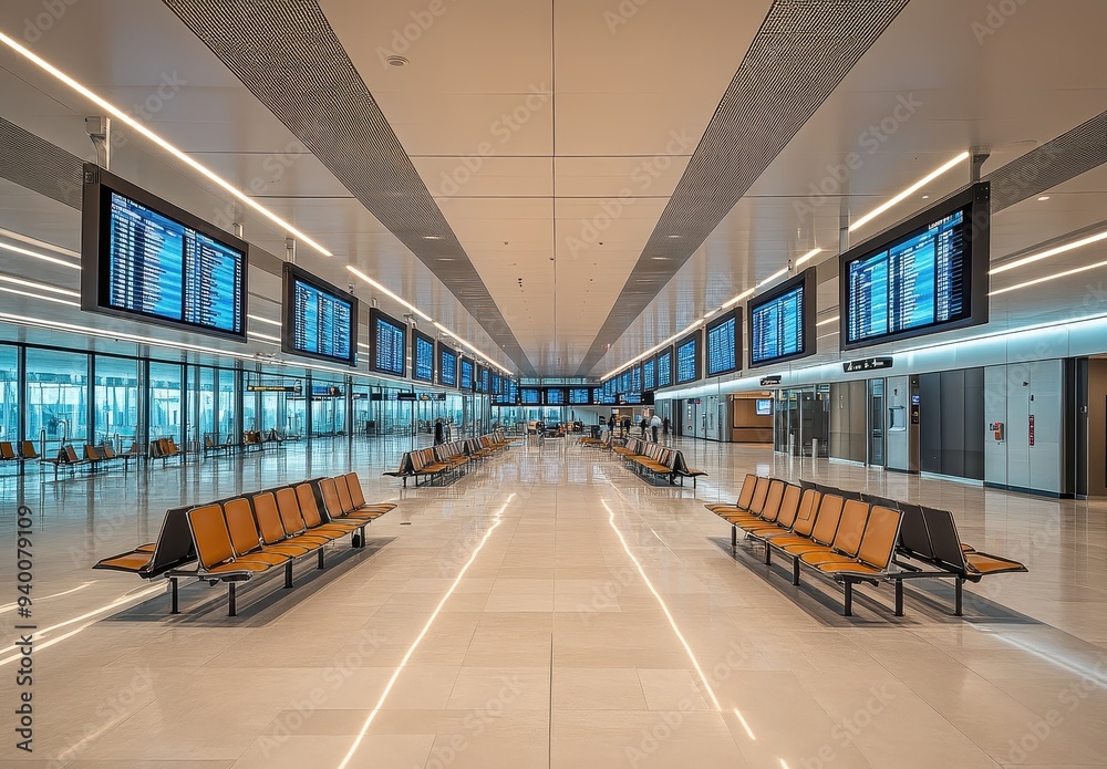 Poster Modern Airport Terminal Interior