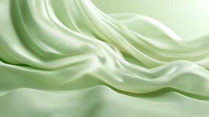 Obraz premium Serene Green Curtain with Rippling Waves - Relaxing Background for Presentations and Banners