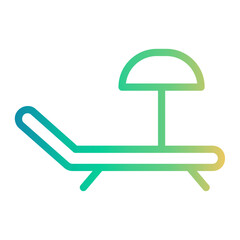 beach chair Line Gradient Icon