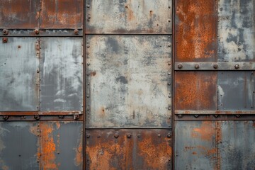 Industrial rusty background gray and brown, ai